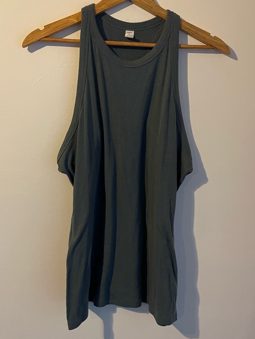 Old Navy UltraLite Go-Dry Ribbed Racerback Tank Top Slate Blue Grey XL